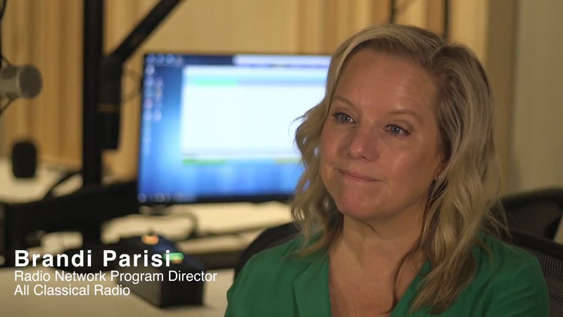 Screencap from the video All Classical Radio: For Humans, By Humans of host Brandi Parisi