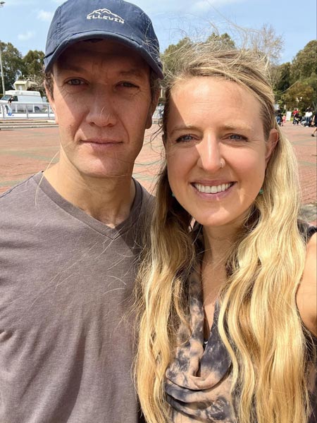 Sophie and partner Noah on a sunny stroll in Tel Aviv’s Hayarkon Park.