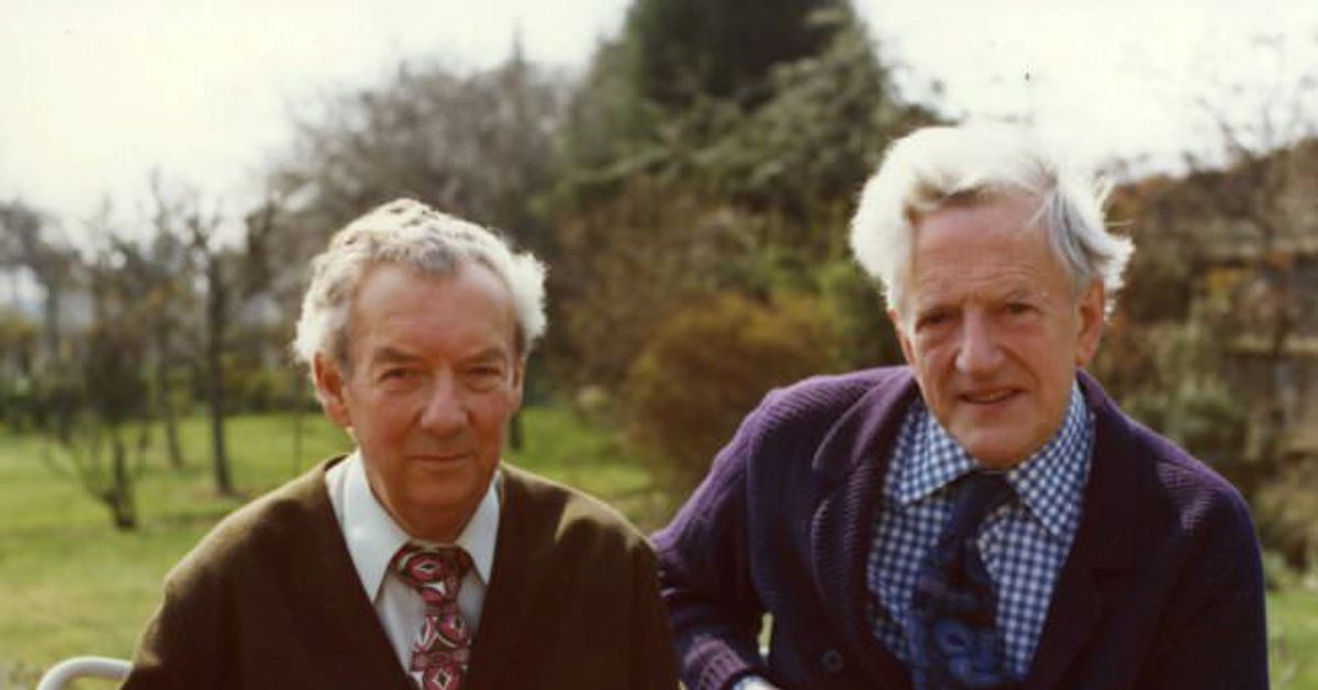 Color photo of Britten and Pears