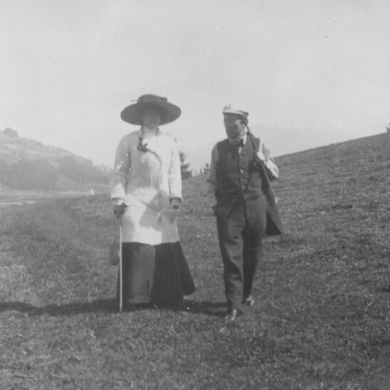 Black and white photo of Gustav and Alma