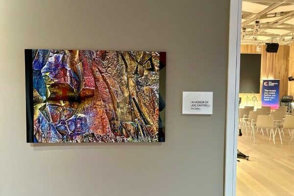 Artwork against grey wall