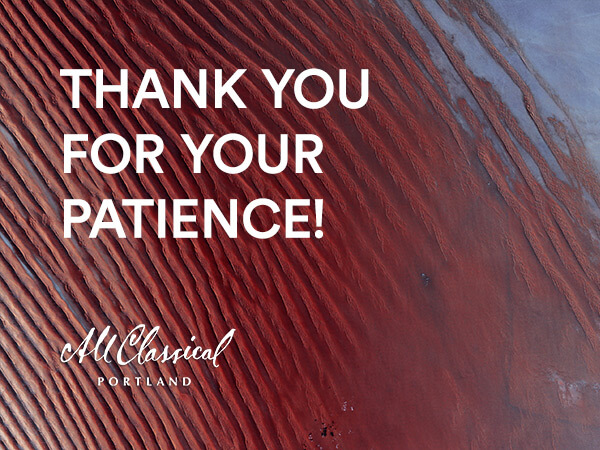 Spotlight image that says: Thank you for your patience.