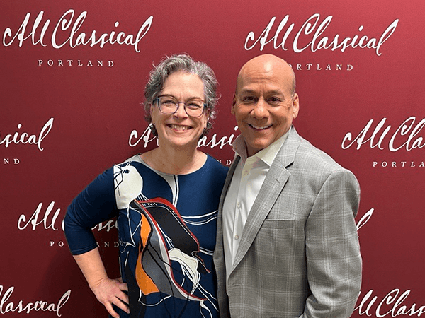 Host Christa Wessel with KPTV's Tony Martinez